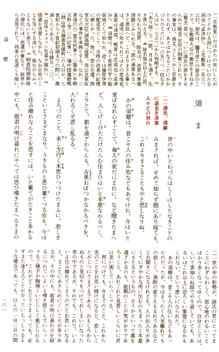 須磨（源氏物語）〔一〕源氏、須磨に退去を決意 人々との別れ